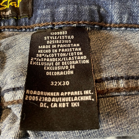 Urban Star Medium Wash Straight Leg Denim Jeans Unisex Size 32x30 - Picture 8 of 10